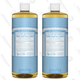 Dr. Bronner’s Pure Castile Liquid Soap is biodegradable, eco-friendly, and can be used to clean just about anything, from your body to your clothes to your dishes.